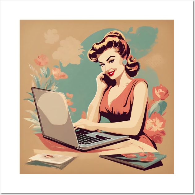 Macbook Muse Vintage Art Beauty Pin Up Art Wall Art by di-age7